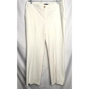 Talbots Womens Size 10p Cream Flat Front Signature Boot Lined Dress Slacks